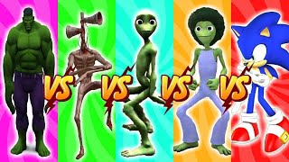 Hulk vs Seren Head vs Dame tu Cosita vs Sonic - El Chombo, Funny Alien Dance