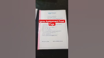Ignou Assignment front Page #shortsvideo