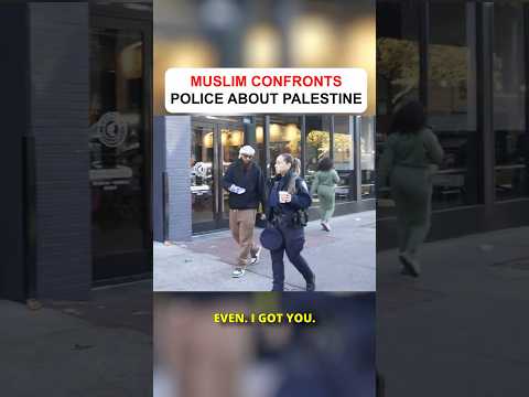 مسلم يواجه الشرطة بشأن فلسطين شورتات