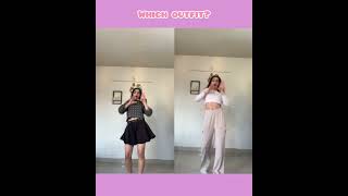 Which outfit looks better?🧐(🤍🖤)#dance #shorts #viral #trending #dancecover #babymonster #fypシ #kpop