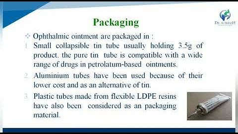 Lecture 32- Opthalmic Preparations (Part-3) BY PAYAL N. VAJA