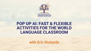 Taller de verano Voces 2026 - Pop Up AI Actividades rapidas y flexibles para la clase de idiomas