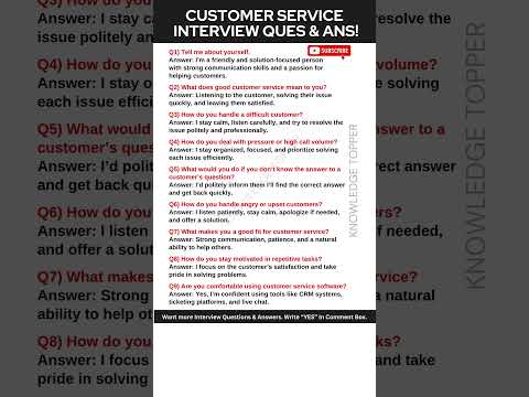 Customer Service Interview Questions and Answers | Customer Support Interview Questions and Answers