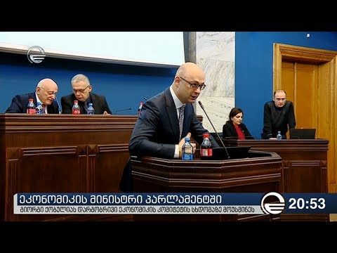ეკონომიკის მინისტრი პარლამენტში