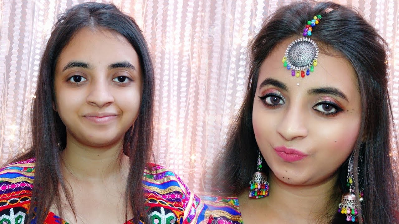 Navratri Makeup And Hairstyle Turorial Navratri Makeup Look Gujrati  Navratri Makeup And Hairstyle Turorial Navratri Makeup Look Gujrati