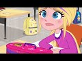 Polly Pocket 💜🌈Polly et la retenue 💜 Dessins animés pour enfants