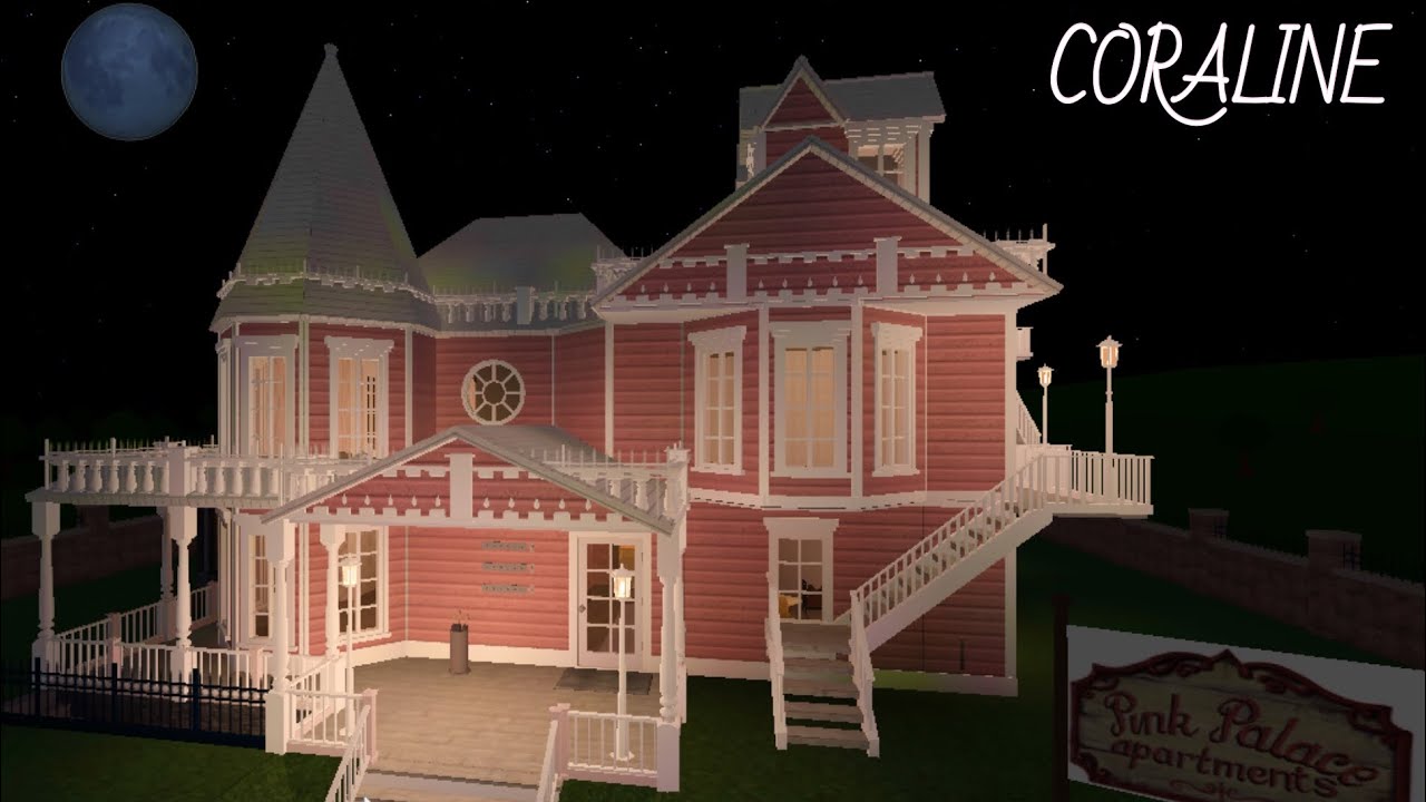 BLOXBURG Coraline's House Tour (The Pink Palace) - YouTube