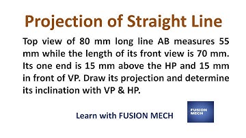 Projection of Line Inclined to Both HP & VP | Engineering Graphics Problem (True Length 80 mm)