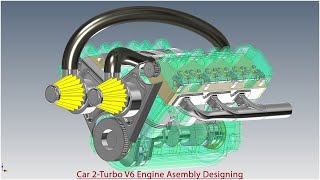 Autodesk Inventor Tutorial || Car Engine (2Turbo V6) Advanced Assembly Designing (Volume2)