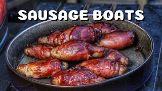 Smoked Stuffed Nürnberger Sausage Boats Recipe