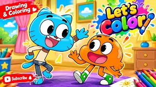 🎨 Let's Color, Gumball, Darwin Coloring Adventure 🌈