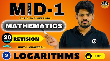 Maths Revision Logarithms | Basic Engineering Mathematics | Diploma 1st Year Semester 1 | Part 2