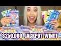 EPIC $1,000 SCRATCH CARD LOTTO CHALLENGE!💰😱(SHE WON $250,000 JACKPOT)