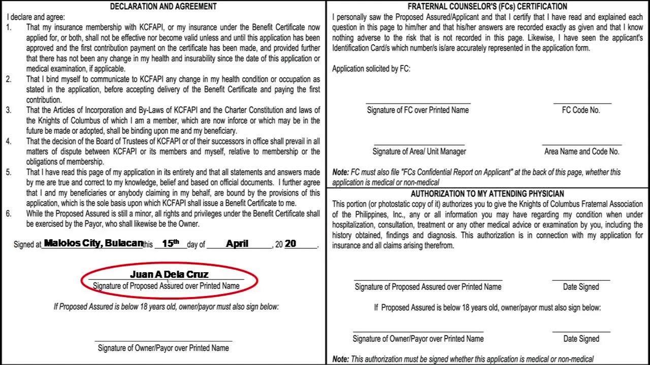 VIDEO 10: PART II – C – INSURANCE INFORMATION DECLARATION AND AGREEMENT ...