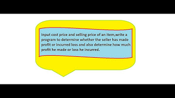 Input cost price and selling price of an item, check profit or loss through a program.