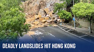 Hong Kong: Clean-up begins after record rainfall kills two, leaving others without running water