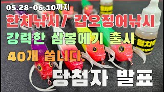 6월 한치낚시/갑오징어낚시 델리온 삼봉에기 이벤트 당첨자 발표[만쿨피싱]