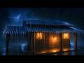 Heavy Rain on a Tin Roof for Sleeping 24/7, Sleep Instantly with Rain Sounds & Thunder at Night