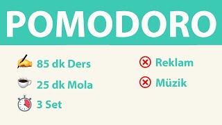 Pomodoro Tekniği - 85 dk Ders 25 dk Mola (3 Set) - Reklamsız - Müziksiz