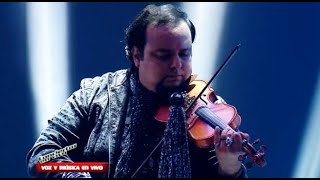 Video thumbnail of "Fito Flores sorprendió cantando “Mujer amante” y tocando el violín - La Voz Perú"