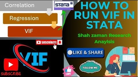 How to perform/ Run VIF (Variance Inflation Factor) in Stata | Shah zaman Research Analysis