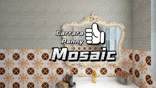 Matte Grain Penny Round Mosaic Tile matched with art flower tile