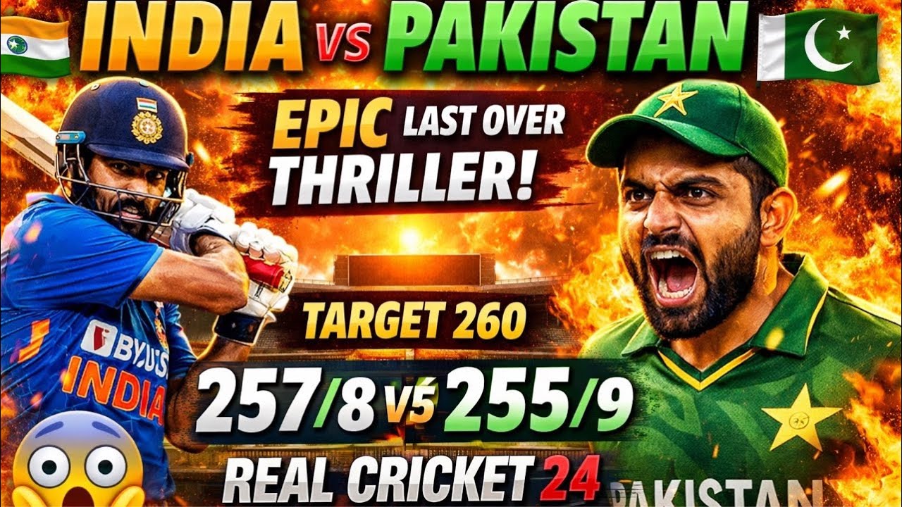 Real Cricket 24 Live 🔴 India vs Pakistan Full Match | Intense Last Over Thriller 😱