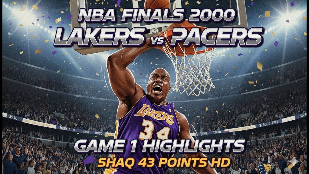Финал НБА 2000 года, G1: лучшие моменты: «Лейкерс» против «Пэйсерс» | Шак 43 и 19 (HD)