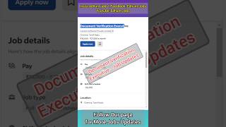 Job Alert - Document Verification Executive