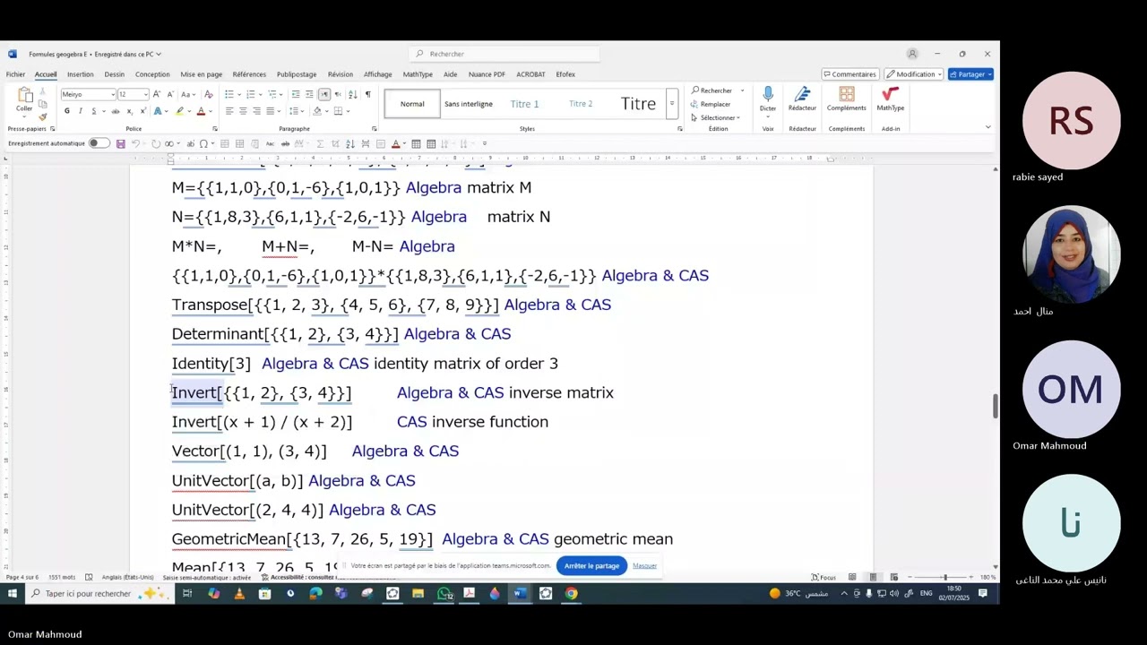 Training GeoGebra with M/ Omar Barakat and Miss Manal  4