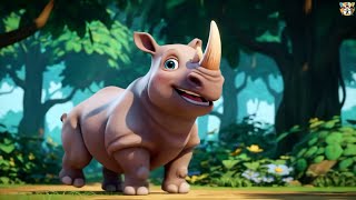 Sevimli Gergedan Çocuk Macerası Hopluyor Ormanda