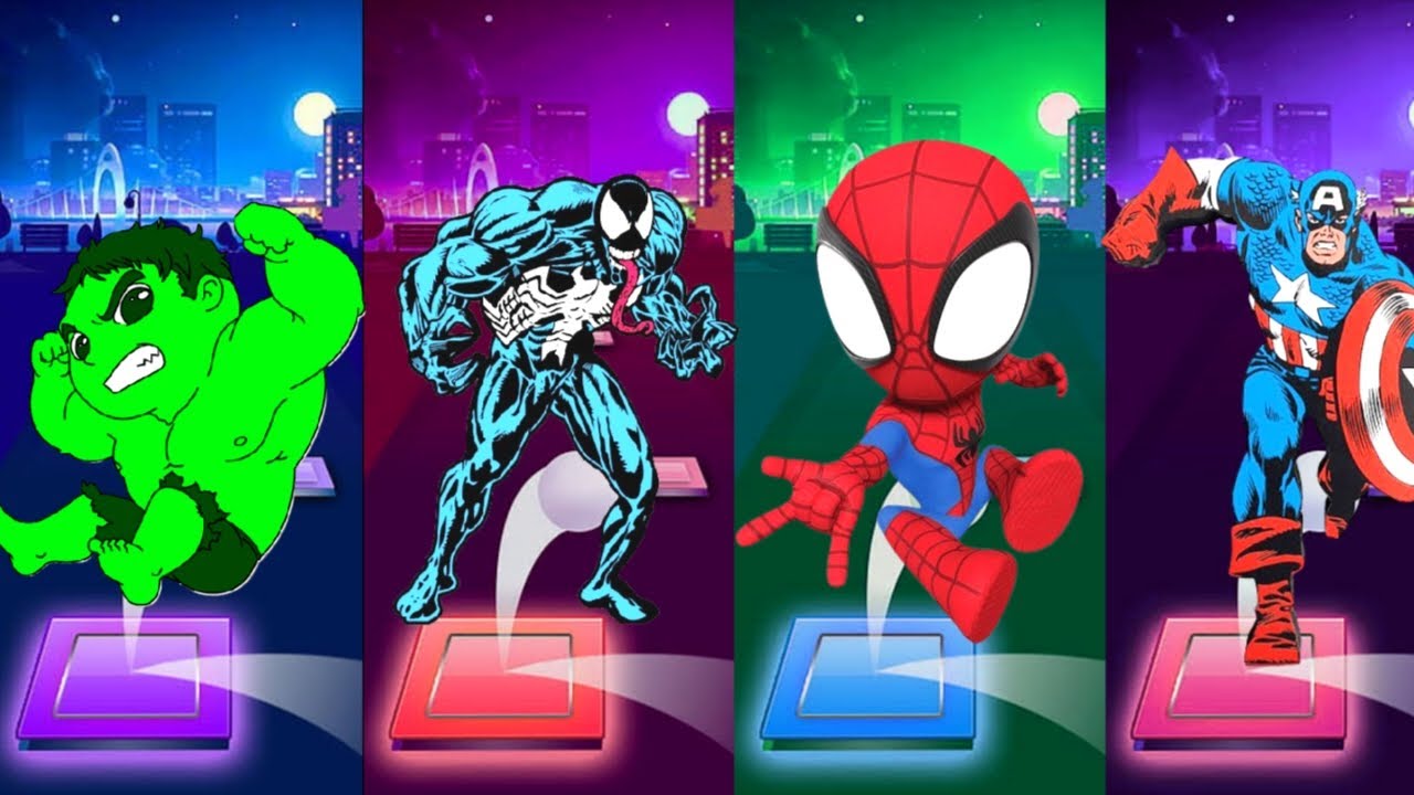 Superhero Color Dance Challenge Captain America 🆚 Spiderman 🆚 Marvel Avengers...