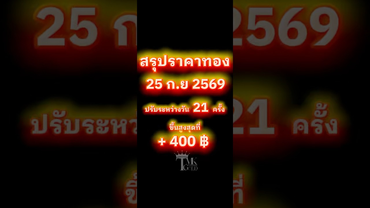 📣 สรุปราคาทองคำประจำวันนี้ 25 ก.ย 2569#ราคาทองวันนี้ #ราคาทอง #ราคาทองคํา