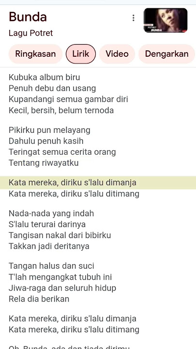 Lagu - bunda #lyrics #lirikvidio #liriklagu