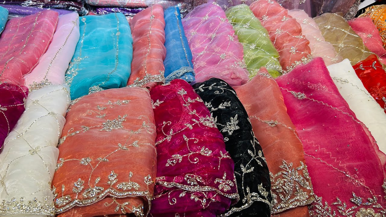 পাইকারি দামে সম্পূর্ণ পাথর দিয়ে কাজ করা ব্রাইডাল পার্টি শাড়ি || Trendy bridal sare at wholesale