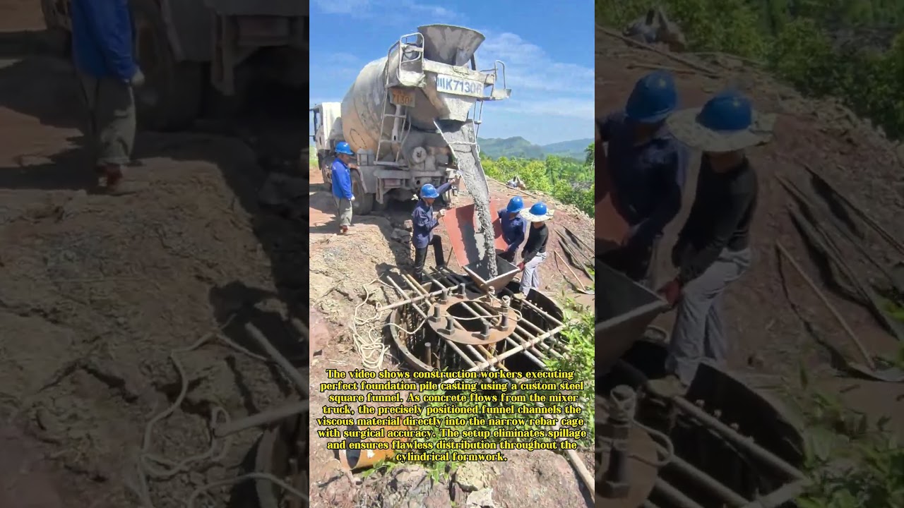 Precision Pour: Steel Funnel Masters Concrete Column Casting