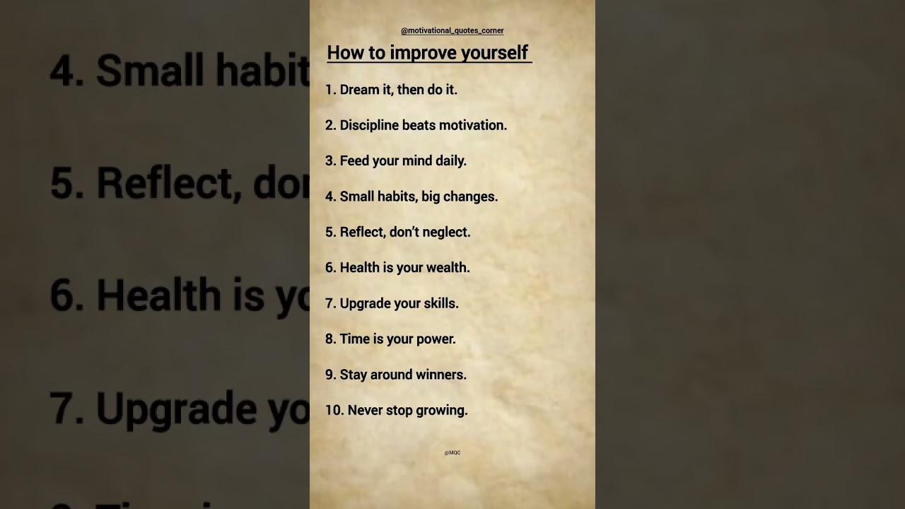 💡 How to Improve Yourself in Simple Steps! 