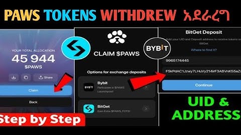 PAWS Token withdrawn አደራረግ | How to withdraw PASW Airdrop | Claim $PAWS Centralized Exchange