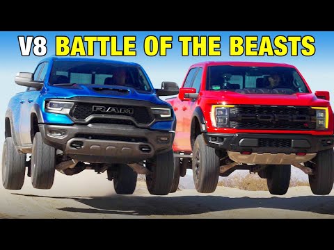 Ford Raptor R vs. Ram 1500 TRX | Off-Road Super Trucks Comparison | Which Dino Is More Ferocious?