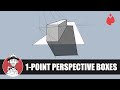 Tutorial  how to draw a box in 1point perspective with a cast shadow