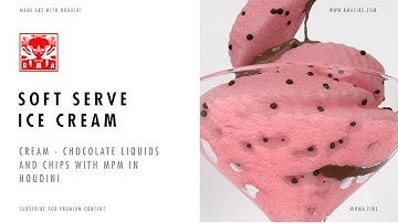 Full Tutorial - Soft Serve mixed with chips and caramel liquids with MPM in Houdini