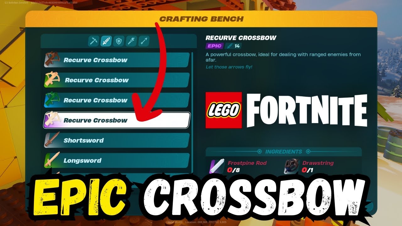 How to Unlock EPIC Recurve Crossbow in LEGO Fortnite fortnitelego