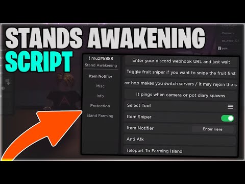 Roblox Stands Awakening Hack/Script ITEMS AUTO FARM & MORE