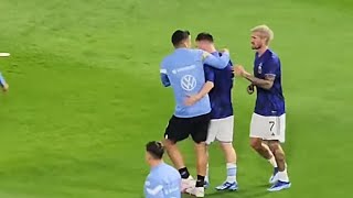 Messi Hugging Suarez Makes De Paul Angry During Argentina Vs Uruguay