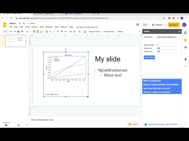 Deepnote Embeds Google Workspace Demo