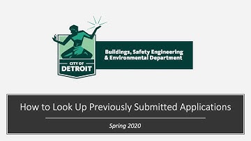 City of Detroit Accela/eLAPS Video Tutorials: How to Look Up Previously Submitted Applications