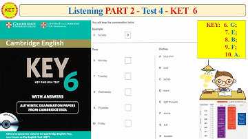KET 6 Listening Part 2 Test 4 (Transcript + Key)