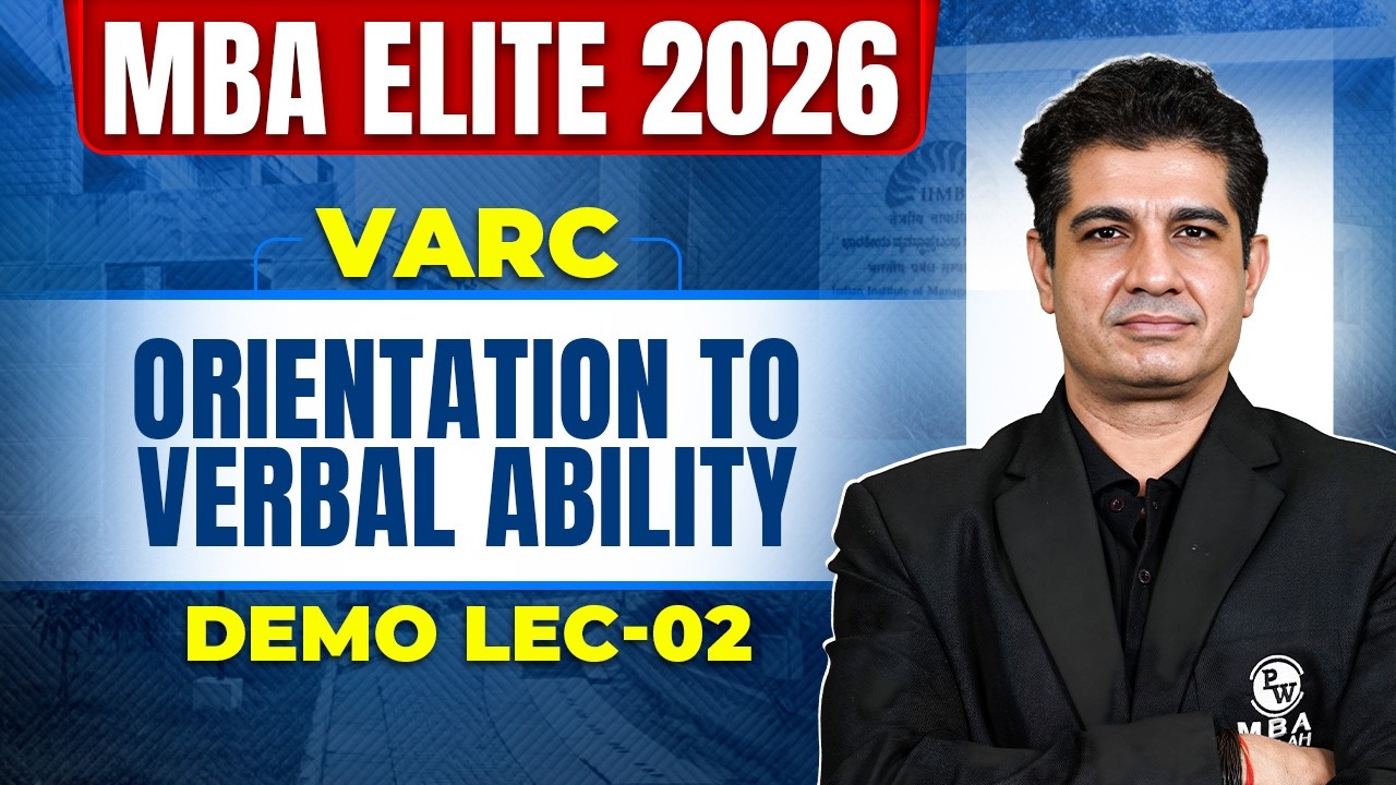 Orientation to Verbal Ability for CAT 2026 | VARC Free Demo Class | MBA ELITE 2026