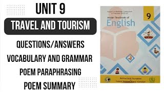 class 9 english unit 9 travel and tourism | full exercise | National Book Foundation 2024 | fbise