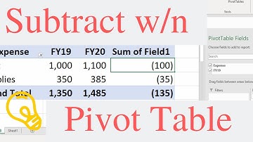 How to Subtract within a Pivot Table - In Under 1 Minute - Microsoft Excel Pivot Table